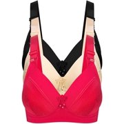 GAI YI 3 Pack Light Padded Bras, Convertible Plunge Bra, Solid Color Ribbed  Knot Bra 34B