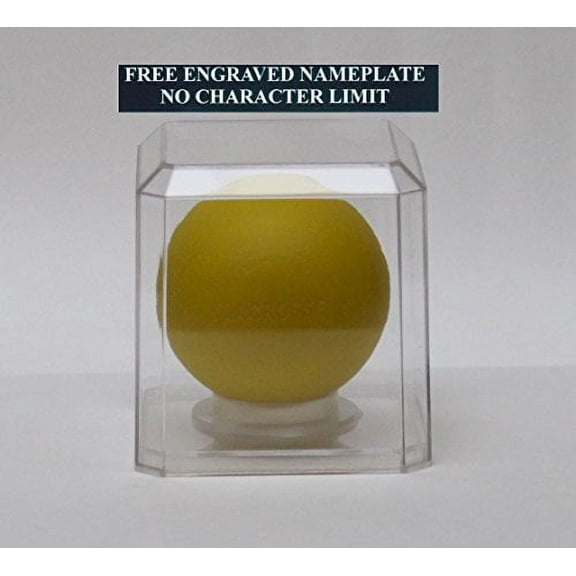 Lacrosse Ball Personalized Acrylic Display Case with Beveled Edges and Custom Ball Stand - Free Engraving