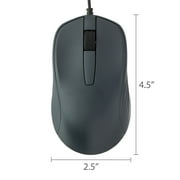 onn Wired USB Mouse, 3 Buttons, Gray