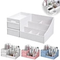thumbnail image 2 of Cosmetic Storage Box, Drawer Type, Dorm Desk Leather Shelf, Desktop Storage, Suitable for Masks and Stationery, 2 of 8