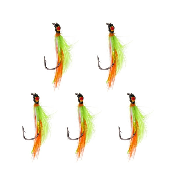 5 Pieces of Stainless Steel Fly Fishing Flies Hooks with Simulation