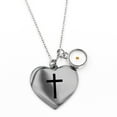 thumbnail image 4 of Engraved Bible Scripture Cross Double Sided Necklace Heart Pendant Faith Mustard Seed Can Move Mountains Matthew 17:20 (Round), 4 of 7