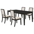 thumbnail image 3 of Coaster Louise 5-Piece Rectangular Extension Leaf Dining Set, Black, 3 of 10