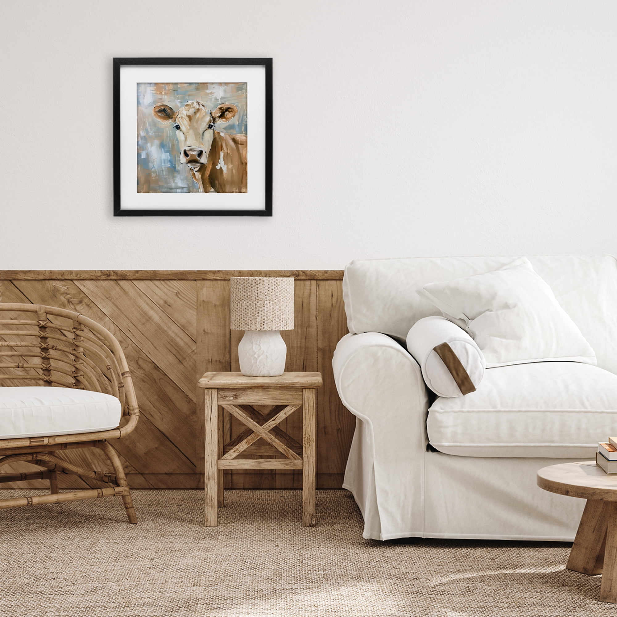 Stupell Industries The Brown Cow Abstract Black Framed Print Under Glass, design by Tina LeCour