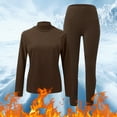 thumbnail image 2 of Tweang Long Johns with Fleece Lined Thermal Underwear for Women Set Thermals for Women Warm Sleeping Long Johns Womens Base Layer Cold Weather Under Clothes Coffee XL-8XL, 2 of 5