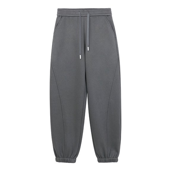 Ltctricy Joggers for Women Fall Winter Drawstring Elastic Waist Cinch Bottom Fleece Sweatpants Thermal Casual Workout Pants(Dark Gray,X-Large)