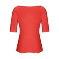 thumbnail image 5 of tarylea Womens Tops Elbow Length Sleeve Scoop Neck Slim Fitted T-Shirts Casual Stretch Summer Dailywear Tops, 5 of 6