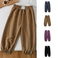 thumbnail image 4 of XIMIN Kids Boys Girls Jogger Sweatpants Soft Wide Leg Long Sport Pants Solid Color Elastic Waist Preppy Casual Pant Straight Leg Plus Size Trendy Pants (5-6 Years, Purple), 4 of 4