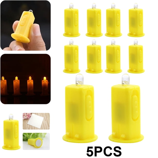 10 Uds Linterna Papel LED Hugtrwg Mechas para Fiesta Festival Amarillo