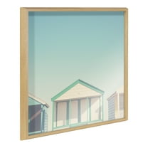 Kate and Laurel Blake Hang Loose Framed Printed Acrylic Wall Art by Laura Evans, 24x24 Natural, Coastal Decor for Wall