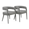 thumbnail image 4 of Galway 2-Piece Set of Comfy Cushioned Metal Side Chairs in Dark Gray Fabric, 4 of 4