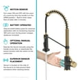 thumbnail image 5 of KRAUS Bolden Touchless Sensor Commercial Style 2-Function Single Handle Pull Down Kitchen Faucet in Brushed Brass / Matte Black, 5 of 8