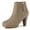 Nude, variant on DARING DIVA Side Zip Low Platform Chunky Heel Ankle Booties Dark Brown 9