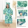 thumbnail image 4 of joogoo Wearable Blanket Hoodie for Tie Dye Green Flannel Sherpa Pocket 3-14 YR S, 4 of 7