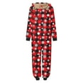 thumbnail image 7 of WREESH 2025 Womens Plaid Hooded Onesie Christmas Family Matching Pajamas Cozy Fleece Loungewear Long Sleeve Holiday Sleepwear Set, 7 of 7