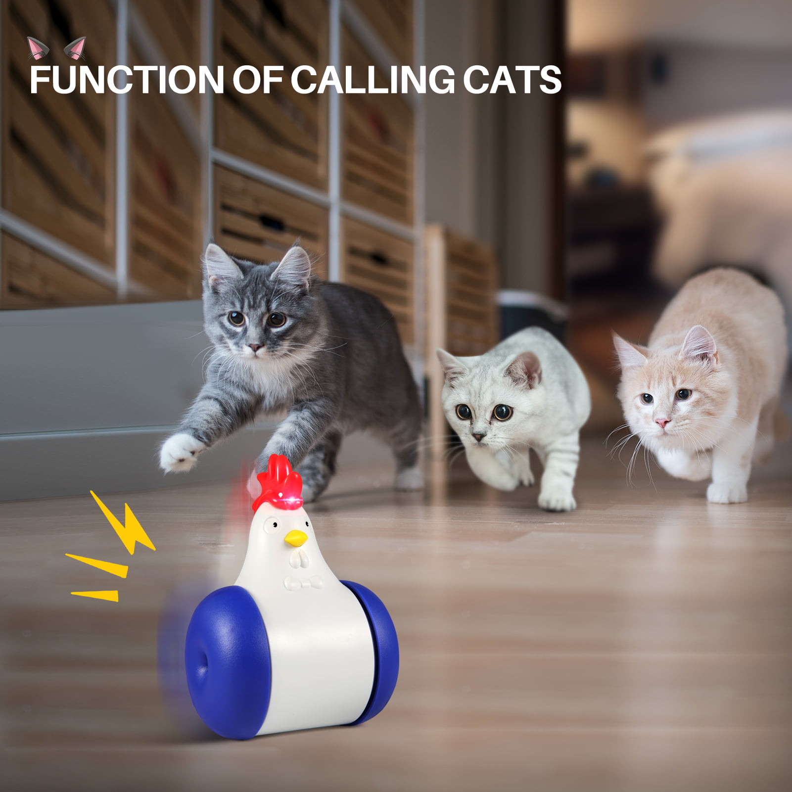 XIAOGO Interactive Cat Toys for Indoor,Cat Laser Toy,Food