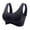 Black, variant on Women Bar Plus Size 3-Pack Top Bra Wire Free Underwears Base Vest Style Sports Lingerie