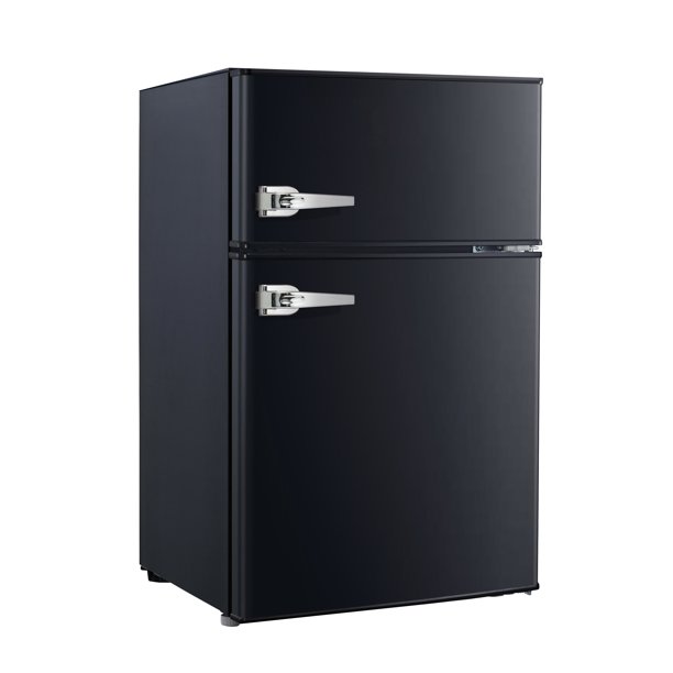 Willz 3.1 Cu. Ft. Two Door Retro Mini Fridge WLR31TBL, Black - Walmart