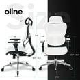 thumbnail image 4 of Oline ErgoPro Ergonomic Office Chair - Rolling Desk Chair with 4D Adjustable Armrest, 3D Lumbar Support and Blade Wheels - Mesh Computer Chair, Gaming Chairs, Executive Swivel Chair (White), 4 of 8