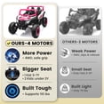 thumbnail image 4 of Joyracer 4WD 24 Volt Ride on Toys, 2 Seater Power Car wheels with Remote Control, Bluetooth, Spring Suspension, LED Light, Pink, 4 of 12