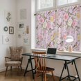 thumbnail image 5 of Pink Spring Floral Kitchen Curtain for Berdoom Living Room Cafe 45 Inch Length, Elegant Farmhouse Flowers Birds Watercolor Tiers Curtains Light Filtering Drapes Window Treatment 2 Panels 52"Wx45"L, 5 of 8