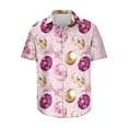 thumbnail image 2 of Lilgiuy Easter Day Shirt for Men Casual Easter Eggs Graphic Short Sleeve Lapel Collar Button Down Beach Hawaiian Vacation Shirt(Purple,L), 2 of 5