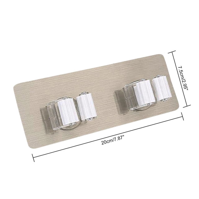 Soporte organizador doble para fregona montado en la pared, colgador para escoba, estante de almacenamiento, herramienta de cocina, 2 uds.
