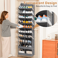 thumbnail image 2 of VOZOGO Over the Door Shoe Organizer, 10-Layer Clear Pockets Hanging Shoe Storage for Room, Fits Sneakers Boots Heels, Gray, 2 of 7