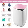 thumbnail image 5 of Giantex Full-Automatic Washing Machine, 7.7lbs Capacity Washer and Spinner Combo w/Built-in Barrel Light, Drain Pump & Long Hose, Compact Laundry Washer for Small Spac/RV/Dorm (Pink), 5 of 10