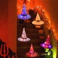 thumbnail image 3 of HZKAICUN Halloween Decorations Outdoor Hanging Lighted Glowing Witch Hat Decorations with Halloween Lights String Battery Operated Halloween Decor for Outdoor, 3 of 9
