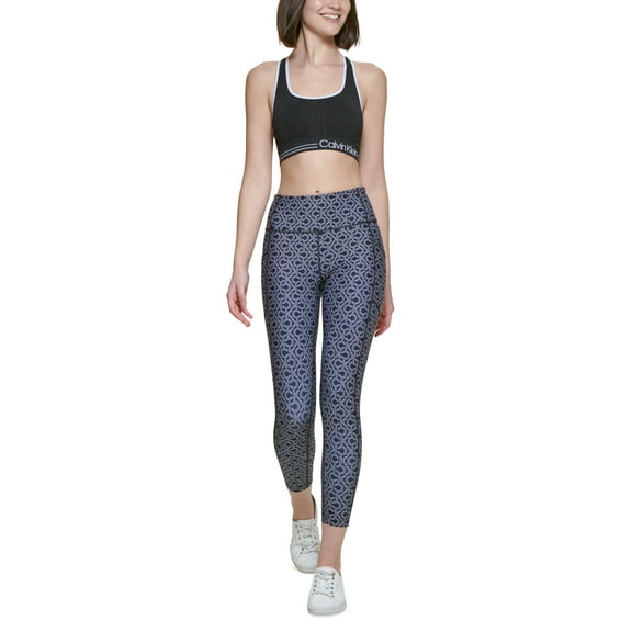 Calvin Klein Performance Printed High Rise 7/8 Leggings CK Geo Black XS