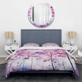 thumbnail image 3 of Designart "Boho Flowers Explosion in Purple" Abstract Geometric Bedding Covert Set - Abstract Purple Modern Bed Set With 2 Shams, 3 of 5