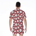 thumbnail image 2 of Red Baseball Pattern Short Sleeve Men'S Rompers, Baseball Player Sports Casual Summer Jumpsuits Outfit, 2 of 4