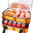 thumbnail image 5 of Pumpkin Double Layered Insulated Lunch Bag with Two Compartments, Large Capacity, and Hand Carry - 7.1x11.4x16.1 Inches, 5 of 6