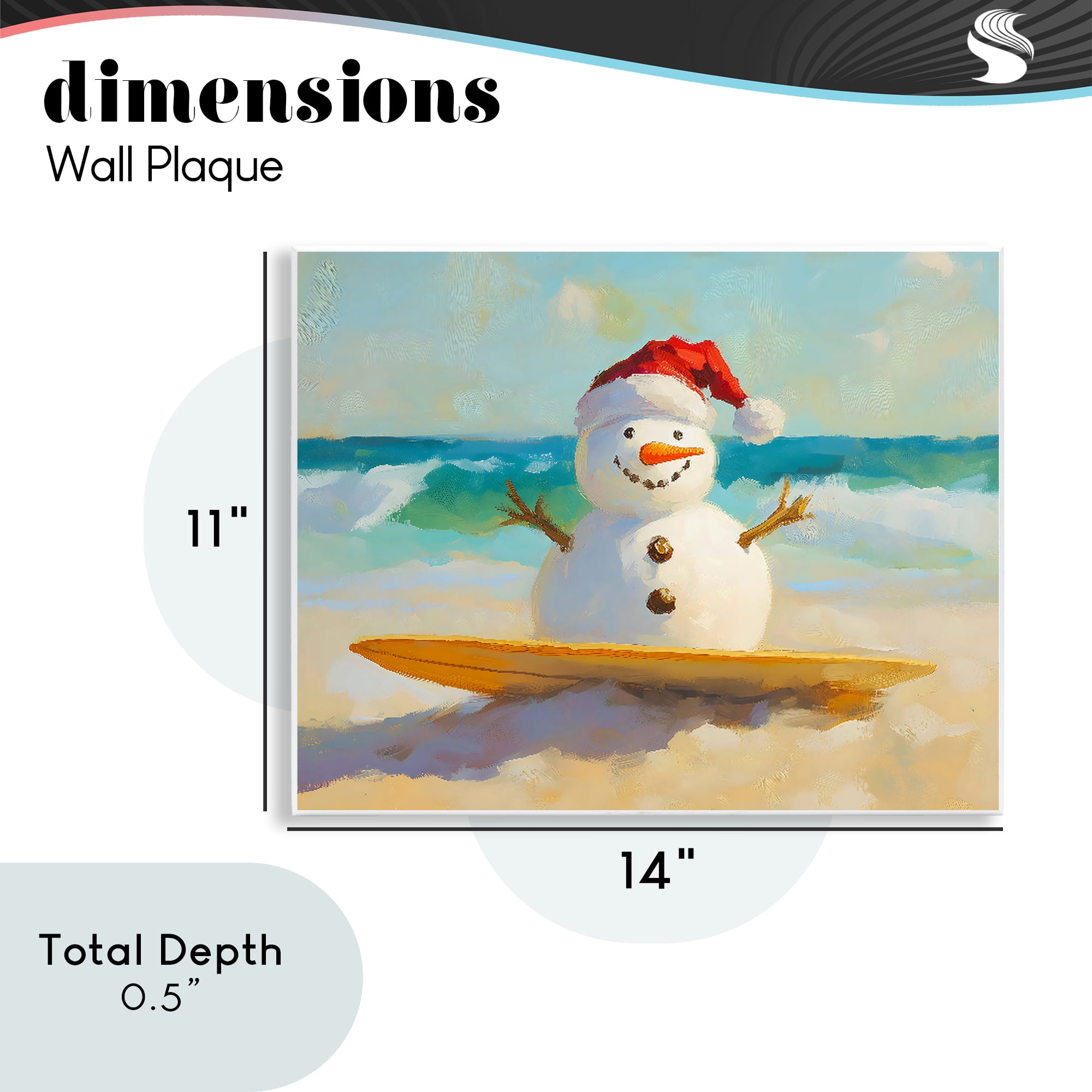 Stupell Industries Surfer Snowman on Beach Wall Plaque Art, design by The Prints Vibe