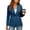 *Blue, variant on ClodeEU Women's Open Front Lapel Long Sleeve Blazer Jacket,Casual Solid Color Slim Fit Coat for Office Black,Women's Plus L