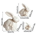 thumbnail image 3 of chaungfeng 3PCS Easter Bunny Figurines, Handmade Wood Rabbit Statue with Rope Beads, 3 Sizes Rustic Bunnies Animal Sculpture for Farmhouse Tiered Tray Mantel Display Decor, 3 of 7