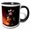 Black/White, variant on 3drose, Firefighting Kitten in Firefighter Uniform, 15oz Two-tone Yellow Mug