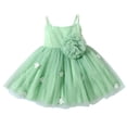 thumbnail image 1 of Felwors Bambin Été Robe Filles Bretelles Fleur Perle Maille Robe Princesse Robe Outwear Mode, 1 of 4