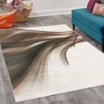 thumbnail image 2 of Abstract Decorative Rug, Modern Contemporary Abstract Smooth Lines Blurred Smock Art Flowing Rays Print, Quality Carpet for Bedroom Dorm and Living Room, 6 Sizes, Brown Caramel, by Ambesonne, 2 of 4