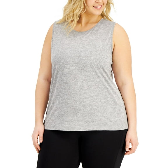 Plus Size Keyhole-Back Tank Top Storm Grey 1X