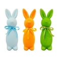 thumbnail image 4 of Twfbrm Flocked Bunny Figurine, Easter Decorations 8.6 inch Moss Fluffy Rabbit Ornaments with Bow tie, Rustic Farmhouse Decorative Animal Statue Spring Table Centerpieces for Home Office Shelf, 4 of 6