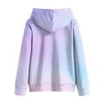 thumbnail image 6 of OYXSER Kids Girls Ombre Print Hooded Sweatshirt Long Sleeve Pullover Top with Front Pocket Casual Outdoor Wear, Sky Blue 6-7Y, 6 of 6