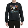 thumbnail image 2 of Wild Bobby, Born To Be Free Blad Eagle and American Flag Cars and Trucks Unisex Crewneck Graphic Sweatshirt, Black, 4XL, 2 of 3