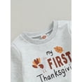 thumbnail image 5 of Wassery Baby Boys Thanksgiving Clothes 2PCS Infant Boys Fall Pants Sets Long Sleeve Letter Turkey Print Sweatshirt Tops Drawstring Pants Sets 0-18M, 5 of 8