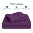 thumbnail image 3 of Bare Home Premium 1800 Collection 4-Piece Bed Sheet Set, King, Plum, 3 of 11