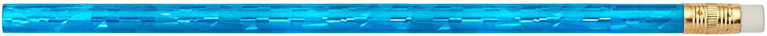 Pencil Guy Blank Glitz Round Pencils Blue, Pack of 144 Wood Pencils