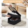 thumbnail image 3 of 2 PCS Shoe Travel Bag, Shoes Bag Portable Shoe Packing Cubes 2 Layers Holds 3 Pair of Shoes Visual Waterproof Travel Luggage with Trolley Sleeve and Zipper for Business Trip Storage-Black, 3 of 8