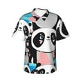 thumbnail image 2 of Goofa Panda Cute Pink Hearts Hawaiian Shirt for Men, Unisex Summer Beach Casual Short Sleeve Button Down Shirts,Aloha Tropical Floral print shirt-X-Large, 2 of 9