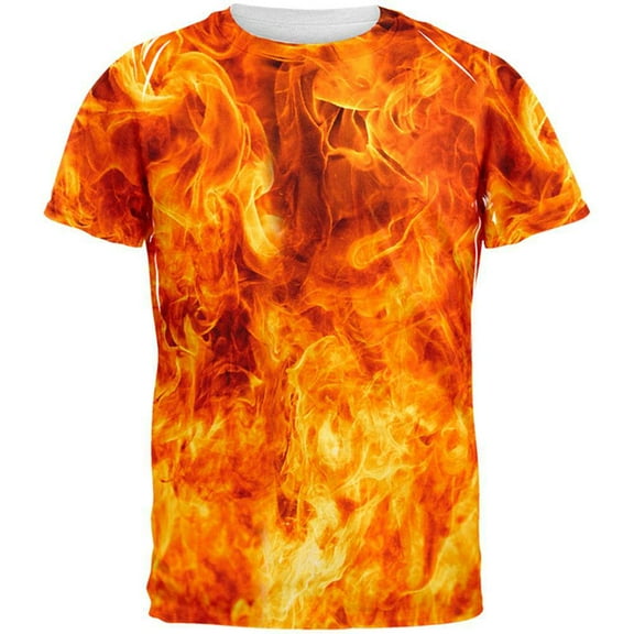 flames all over adult t-shirt